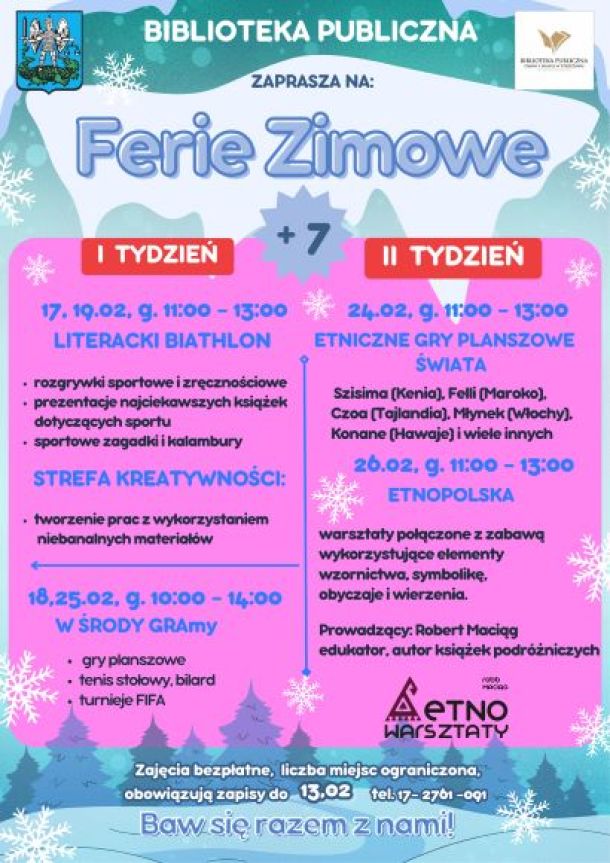 Zajęcia dla dzieci na feriach zimowych