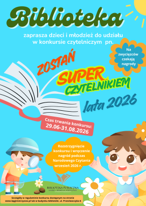 zaproszenie do konkursu Super Czytelnika Lata 2026
