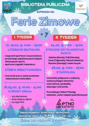 Zajęcia dla dzieci na feriach zimowych
